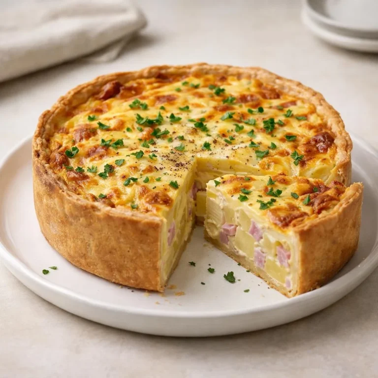 Quiche pommes de terre jambon : fondante et dorée