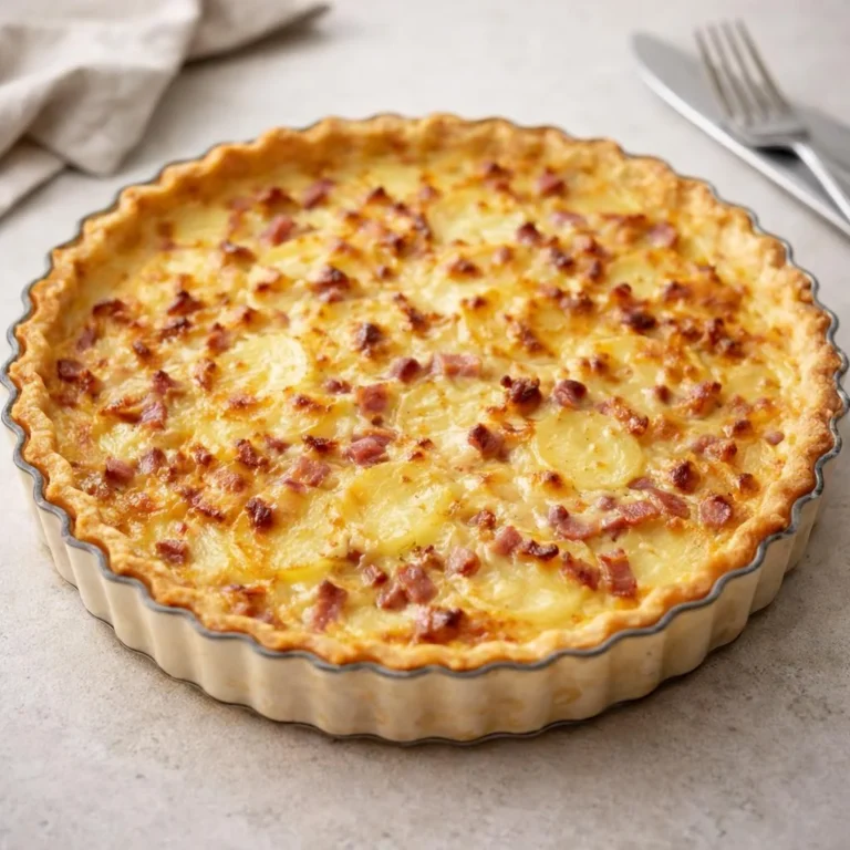 Quiche aux pommes de terre lardons fromage râpé