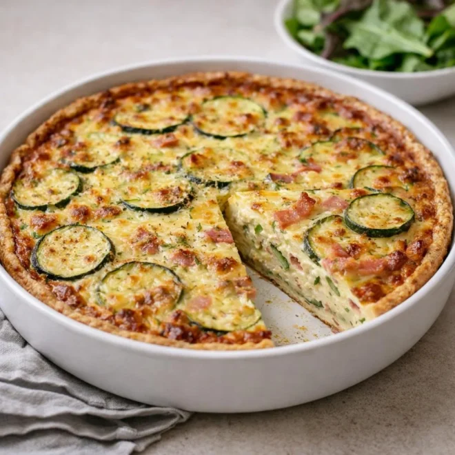 Quiche rapide aux courgettes, jambon et gruyère (sans prise de tête)