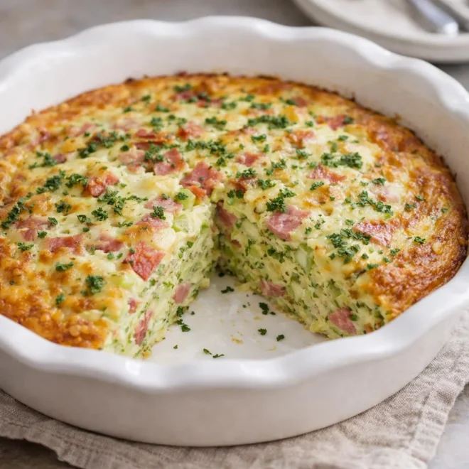 Quiche sans pâte aux courgettes jambon fromage (dorée)