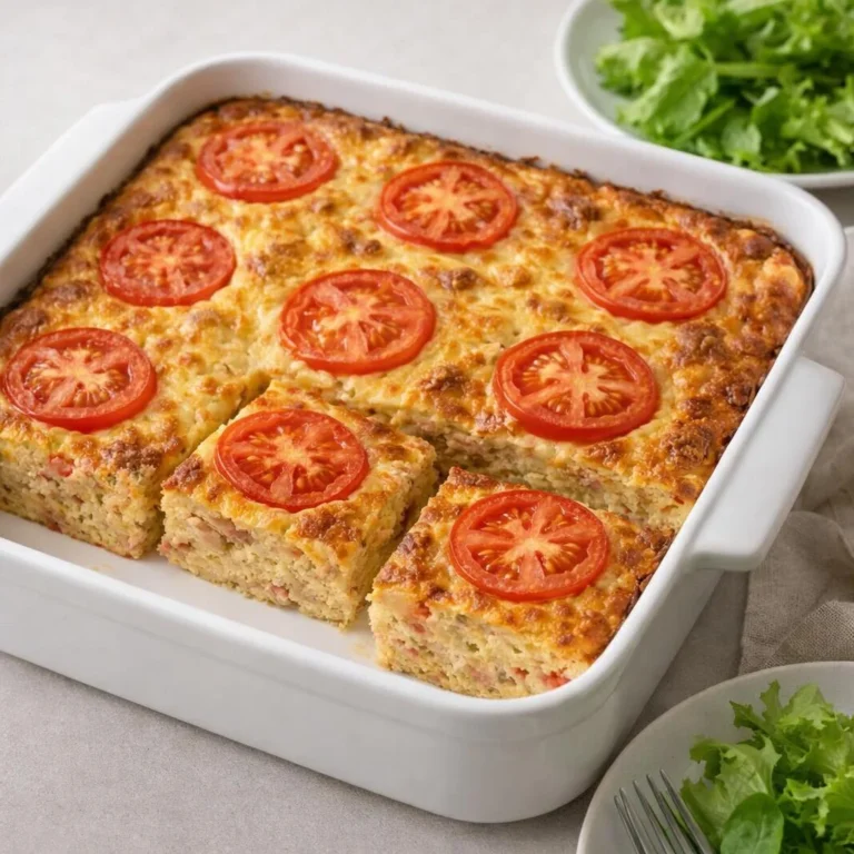 Quiche sans pâte au thon, tomates & emmental