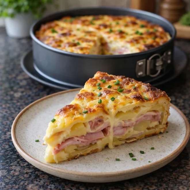 Recette quiche savoyarde reblochon, jambon & gratin
