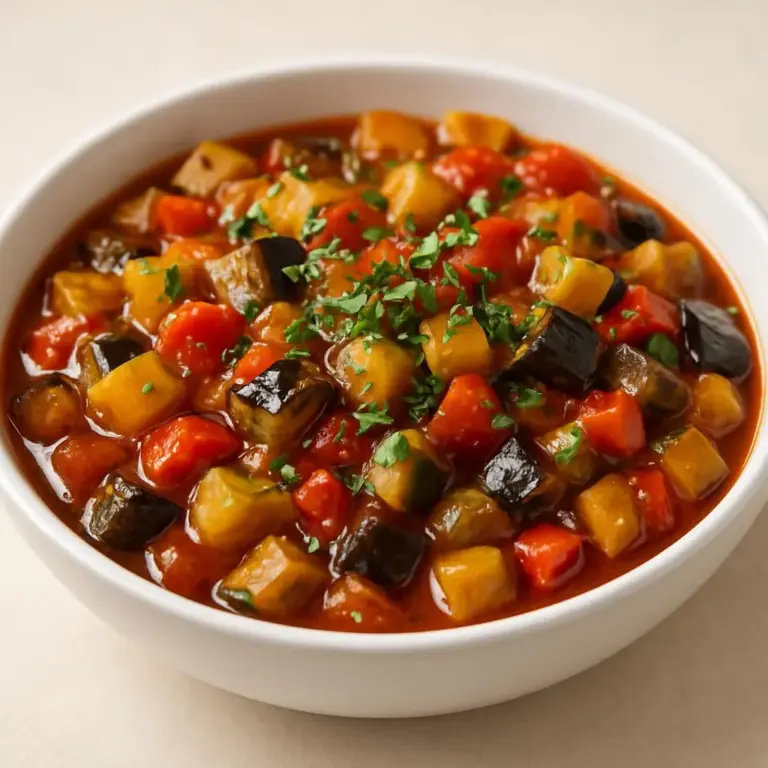 Ratatouille confite au four (aubergines, courgettes et tomates)