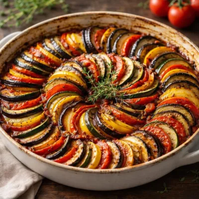 Ratatouille provençale rôtie au four : légumes confits