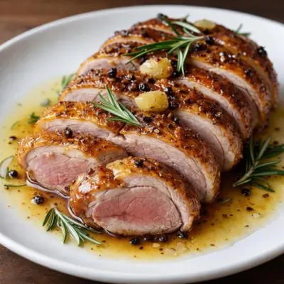 Rôti de magrets de canard au miel & romarin