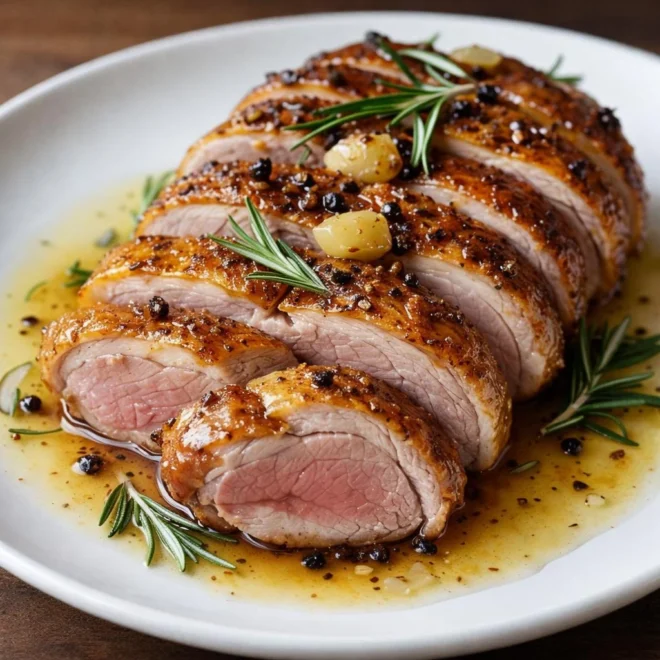 Rôti de magrets de canard au miel & romarin