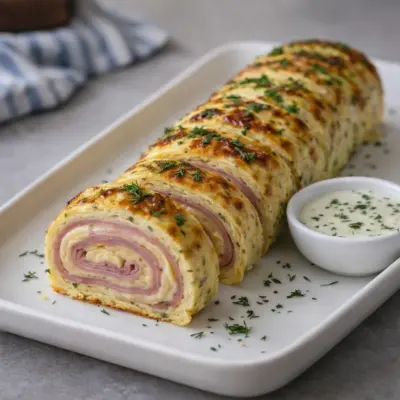 Roulé jambon fromage à l’aneth moelleux au four