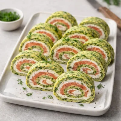 Roulé apéritif courgette saumon fumé mascarpone