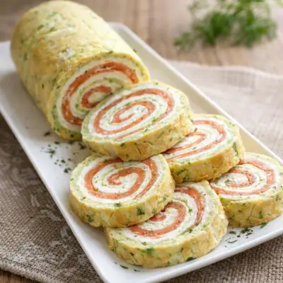 Roulé aux courgettes et truite fumée : facile
