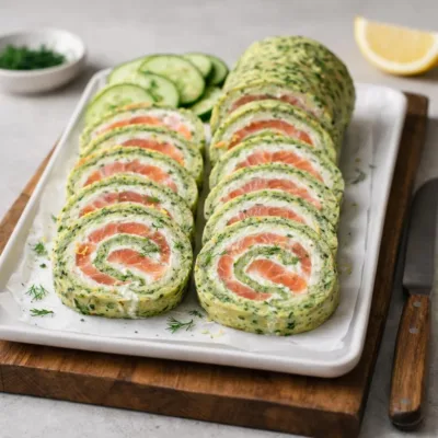 Roulé salé au saumon fumé et fromage frais
