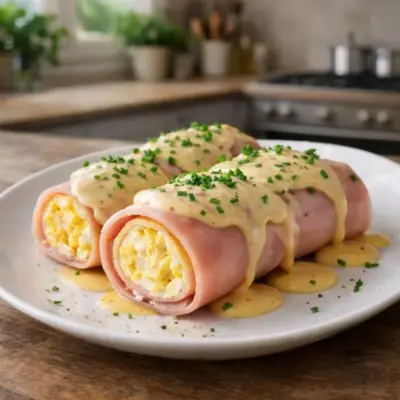 Recette rouleaux de jambon aux œufs mimosa