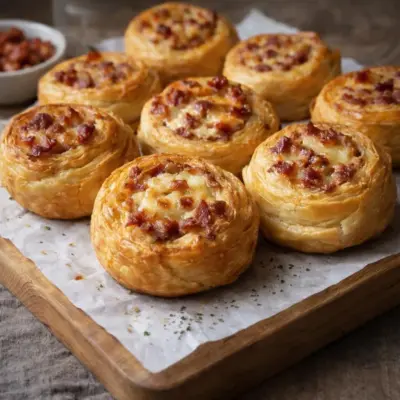 Roulés feuilletés aux lardons et fromage râpé