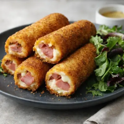 Roulés croustillants au jambon et chèvre frais