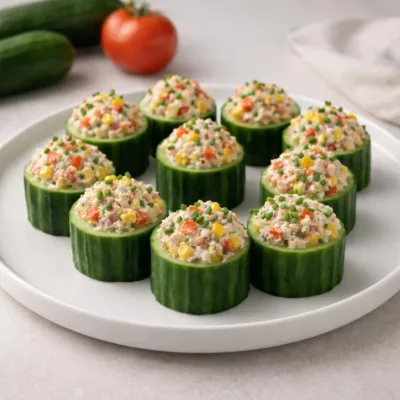 Recette de roulés de concombre farcis au thon