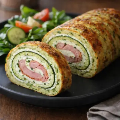 Roulés de courgettes au jambon : moelleux au fromage
