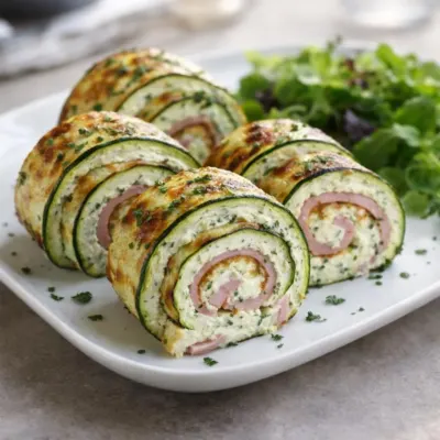 Roulés de courgettes au jambon au four : moelleux