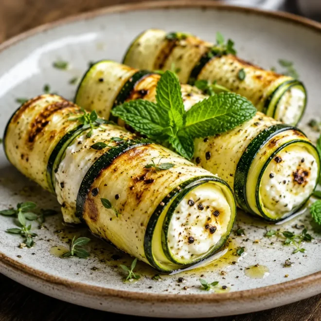 Roulés de Courgettes Grillées au Chèvre : la recette facile et légère