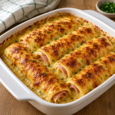 Roulés de Jambon au Fromage Gratinés : Recette Facile