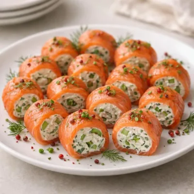 Roulés de saumon fumé à la crème citronnée