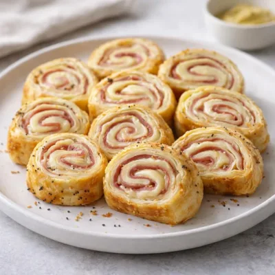 Recette roulés feuilletés jambon emmental à la moutarde