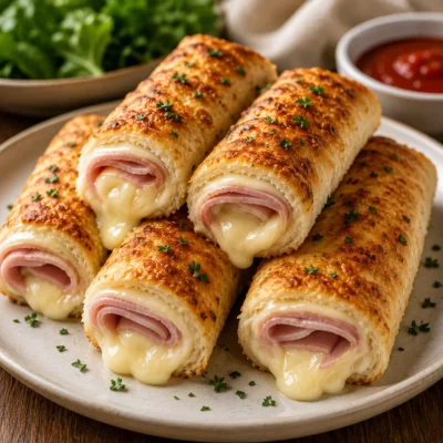 Roulés Feuilletés au Jambon et au Fromage : croustillants et fondants