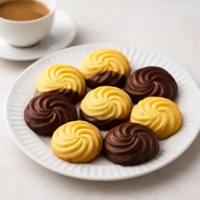 Sablés viennois (Spritz) au beurre, chocolat et vanille