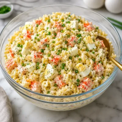 Salade de Pâtes au Surimi et Œufs Crémeux