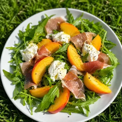 Salade de pêches et jambon cru : la recette estivale fraîche, facile et gourmande