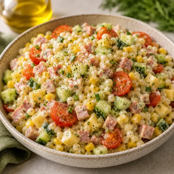 Salade de Perles au Jambon et Fromage