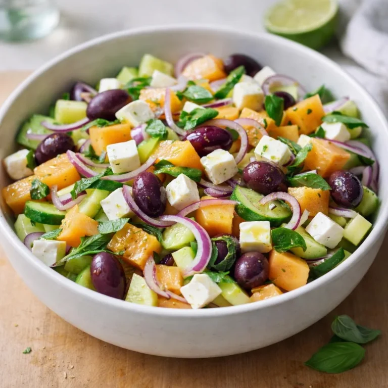 Salade d’été melon concombre basilic citron vert