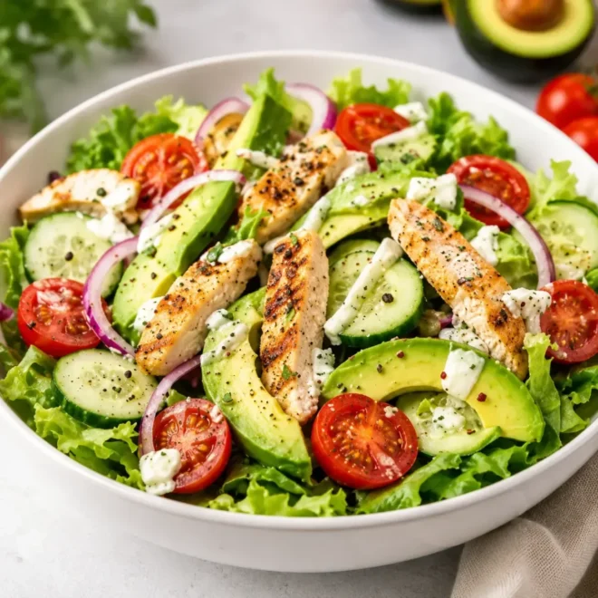 Salade Poulet Avocat Minceur Facile et Rapide : Recette Healthy en 25 Minutes