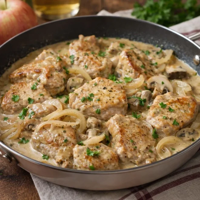 Sauté de porc au cidre et à la crème : recette