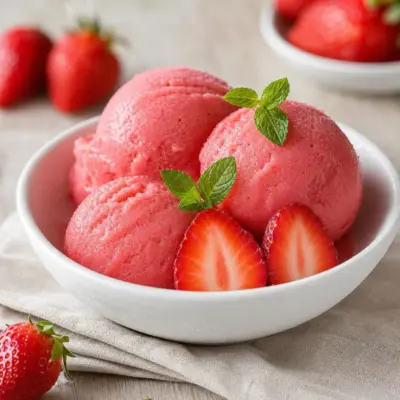 Sorbet aux fraises maison (sans sorbetière)