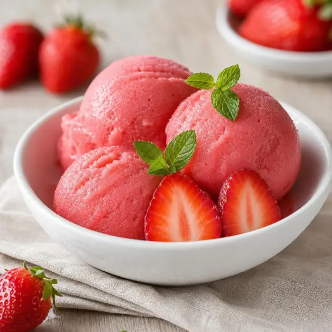 Sorbet aux fraises maison (sans sorbetière)