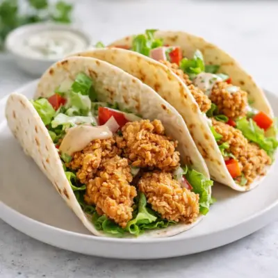 Tacos au poulet croustillant : sauce yaourt-citron
