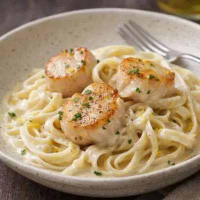 Tagliatelles aux noix de Saint-Jacques crème au citron