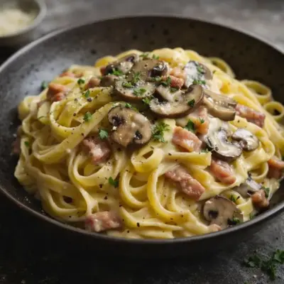 Tagliatelles carbonara aux champignons : forestière