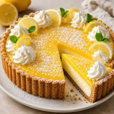Tarte au citron meringuée facile : pâte croustillante, crème citron soyeuse et topping blanc