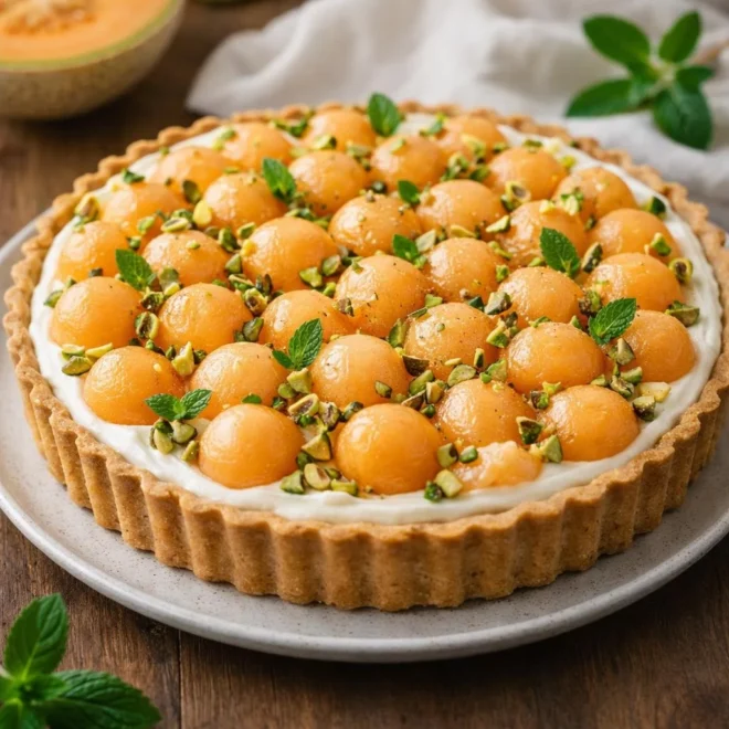 Recette tarte au melon et mascarpone (frais & facile)