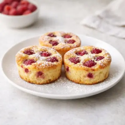 Tartelette sans pâte aux framboises moelleuses
