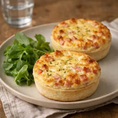 Tartelettes soufflées au jambon et au fromage