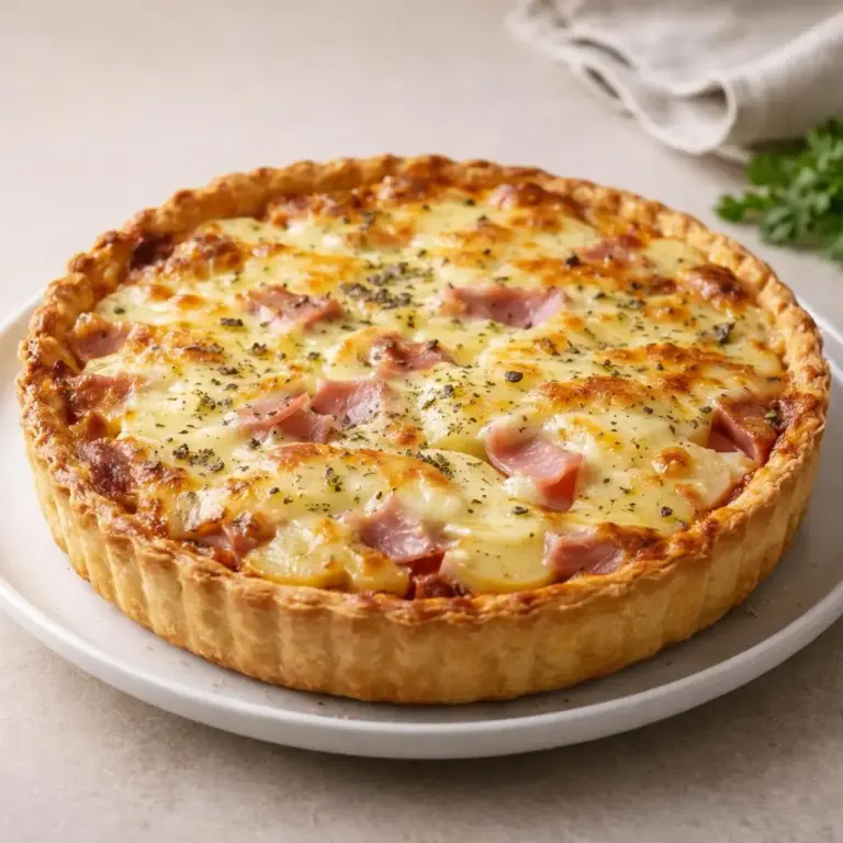 Tarticlette à la raclette : tarte fondante au jambon, pommes de terre et fromage