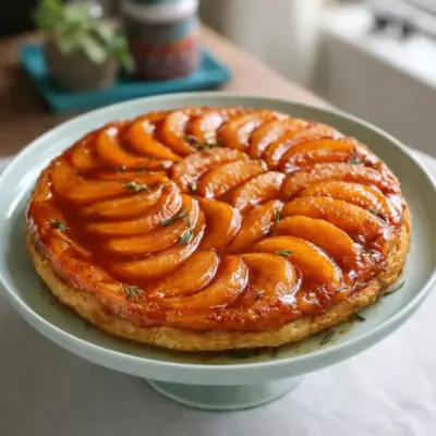 Tatin de melon au romarin et caramel salé