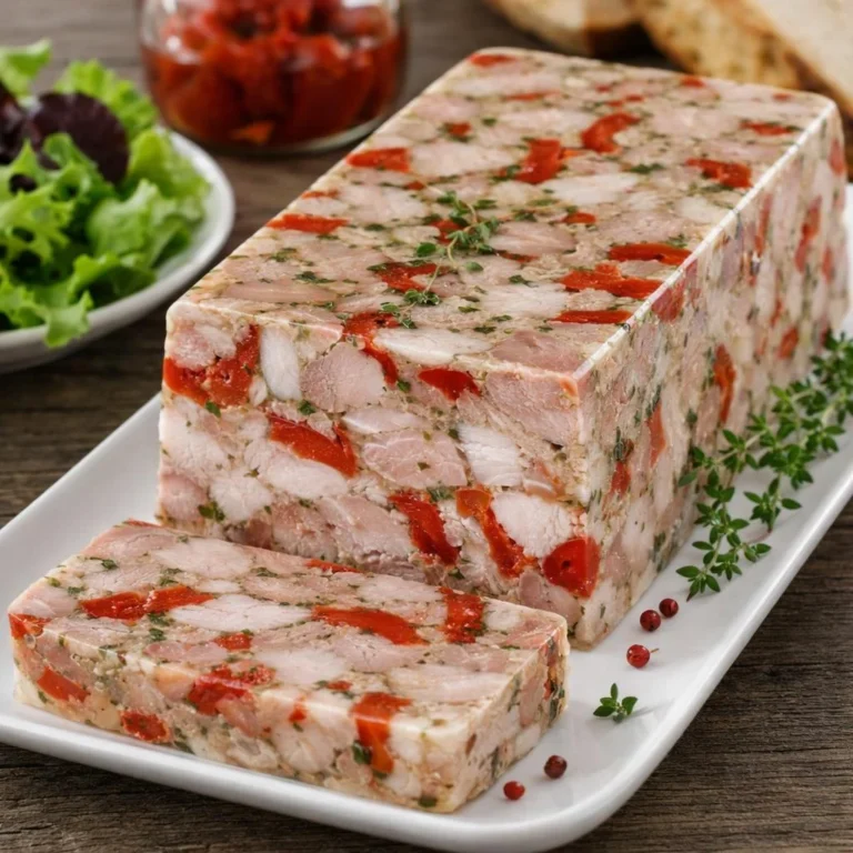 Terrine de porc aux poivrons rouges grillés