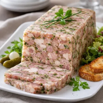 Terrine froide de jambonneau aux fines herbes