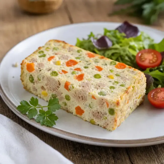 Terrine de thon aux macédoine de légumes, aux œufs et fromage frais