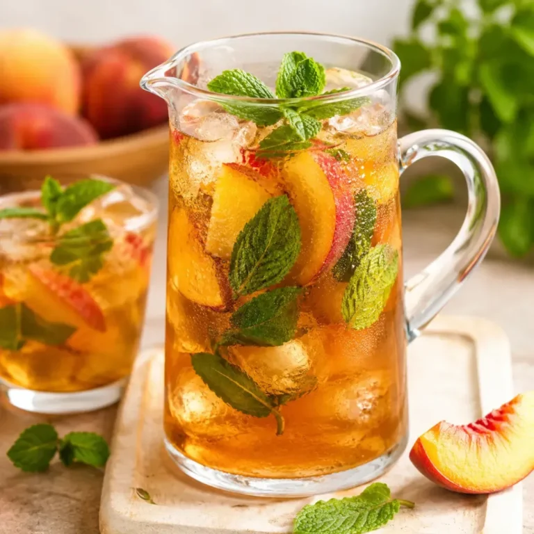 Thé glacé pêche-menthe maison : la recette facile, naturelle et ultra rafraîchissante