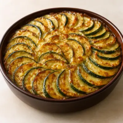 Tian de Pommes de Terre et Courgettes au fromage, doré et fondant
