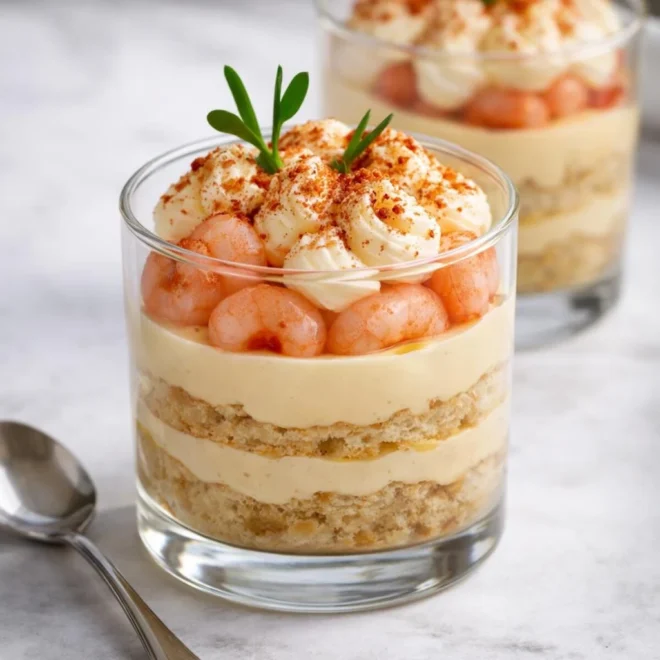 Tiramisu aux crevettes roses (version salée)