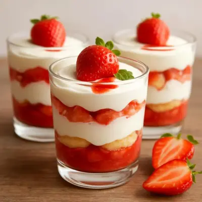 Tiramisu aux fraises et vanille (sans cuisson)
